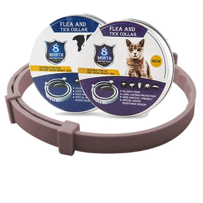 coffee flea and tick collar with packaging for both cats and dogs.