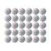 Thirty white Huieson G40+ table tennis balls arranged in a grid, each with three red stars and "Made in China" text.