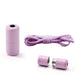 Purple magnetic shoelace closure set with laces and a magnetic lock.