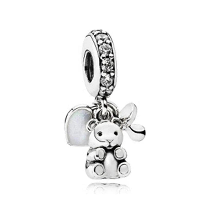 Bear silver charm