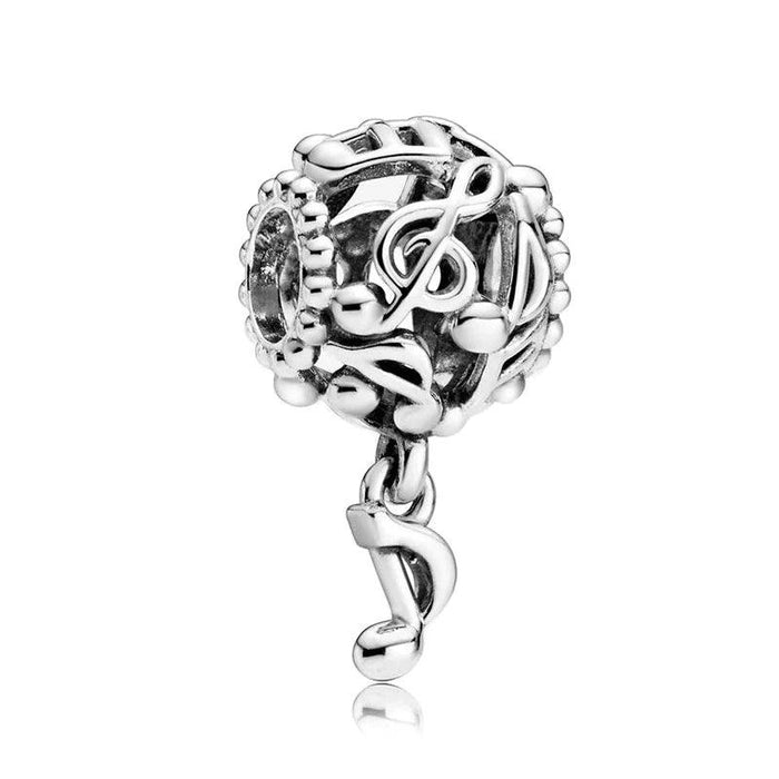 Musical notes silver charm