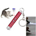 red Laser pointer keychain with flashlight for cat play.