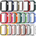 A collection of smartwatch protective cases in various colors, including black, navy blue, beige, white, red, pink, orange, green, and more. The cases are arranged in rows, showcasing the range of color options.