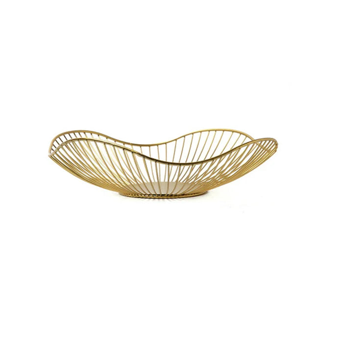 golden wide Metal Wire Fruit Basket