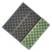 Black and army green Foldable Foam Mats: Two foldable foam mats, one in black and the other in blue, placed side by side, both featuring a textured surface with a pattern of raised dots for cushioning and support.