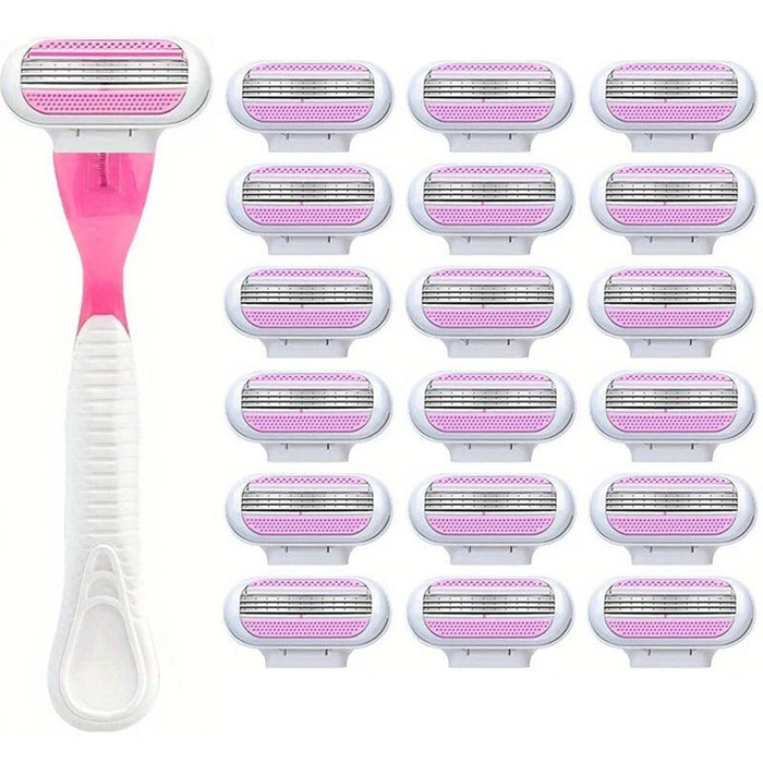 1 pink Razor Holder 18 Blades