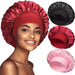 black and red and pink Satin Bonnet