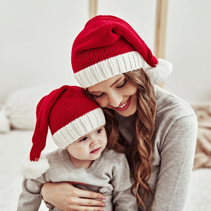 Knitted Santa Claus Hat, Soft and Warm, Festive Design, Sizes for All Ages, Durable Acrylic Fibers, Perfect for Holiday Cheer