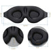 Detailed dimensions of the black sleep mask, highlighting measurements for a perfect fit.