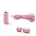 Pink magnetic shoelace closure set with laces and a magnetic lock.