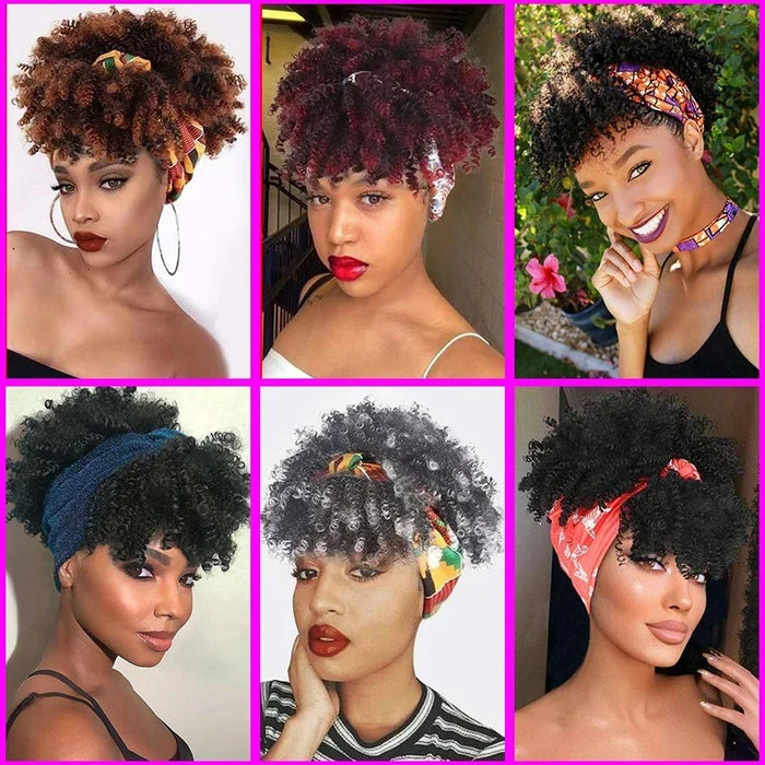 Short Curly Headband Wigs