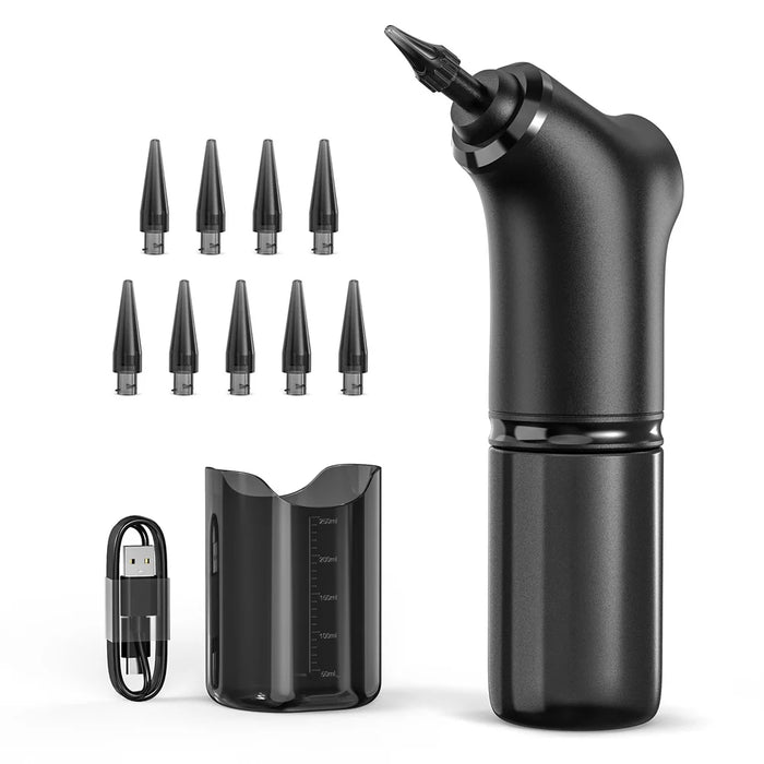 Electric Ear Cleaner Kit, Custom Pressure Modes, Waterproof, Rechargeable, Includes 9 Ear Tips and Charging Cable