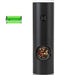 A single black electric grinder with a rechargeable battery, filled with peppercorns.