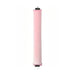 Pink rod-shaped hair curler display on white background.