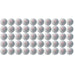 Fifty white Huieson G40+ table tennis balls arranged in a grid, each with three red stars and "Made in China" text.