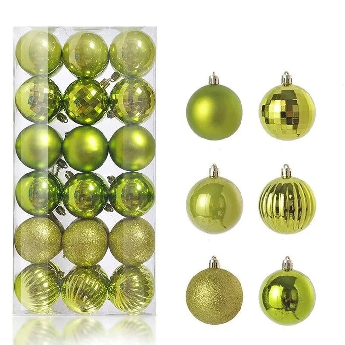 Christmas Tree Ornaments, 24 or 36 Piece Set, Vibrant Holiday Colors, Lightweight & Durable, Perfect for Tree, Wreaths, and Garlands