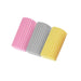 Three Pink, gray, and yellow Damp Clean Duster Sponges.