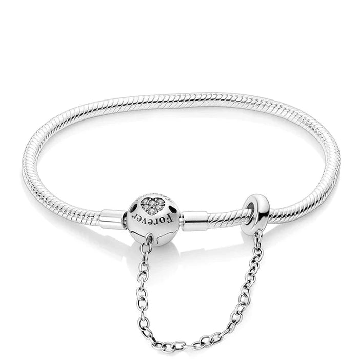 925 silver bracelet display on white background.