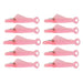 Twenty Fish Mouth Sewing Machine Needle Threaders in pink.