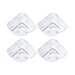 Four clear L-shaped corner protectors with adhesive backing.