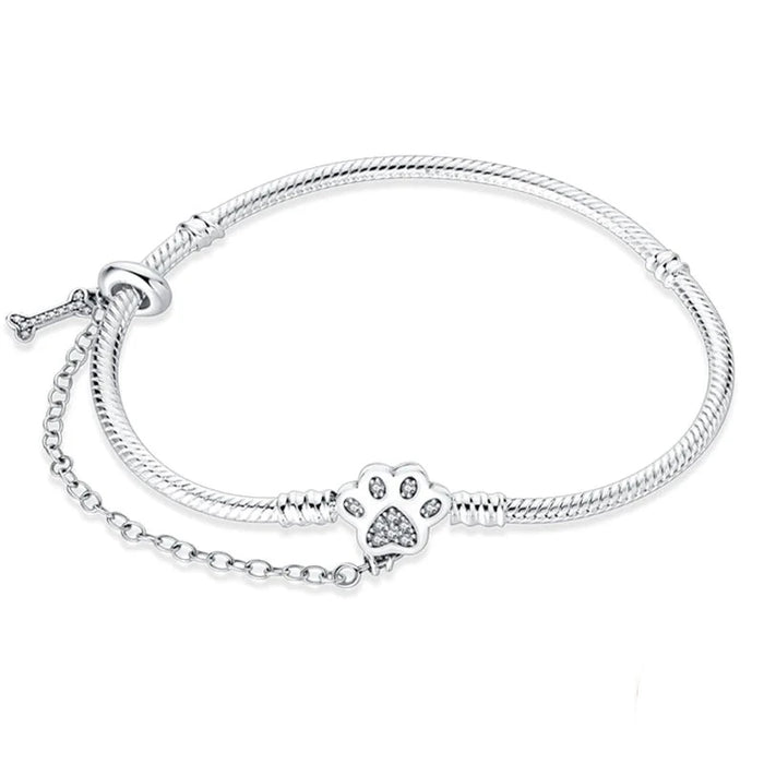 925 silver bracelet display on white background.