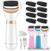 Foot Care Tool Set: The electric white and gold foot file with multiple replacement rollers, available in various colors.