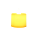 A close-up of a single warm yellow light candle emitting a bright white light, emphasizing the simple and clean design.