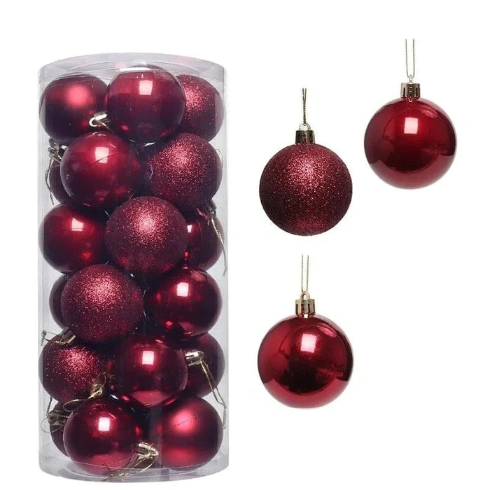 Christmas Tree Ornaments, 24 or 36 Piece Set, Vibrant Holiday Colors, Lightweight & Durable, Perfect for Tree, Wreaths, and Garlands