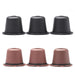 3 Brown and 3 black Refillable Nespresso Pods