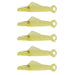 five Fish Mouth Sewing Machine Needle Threaders in yellow.