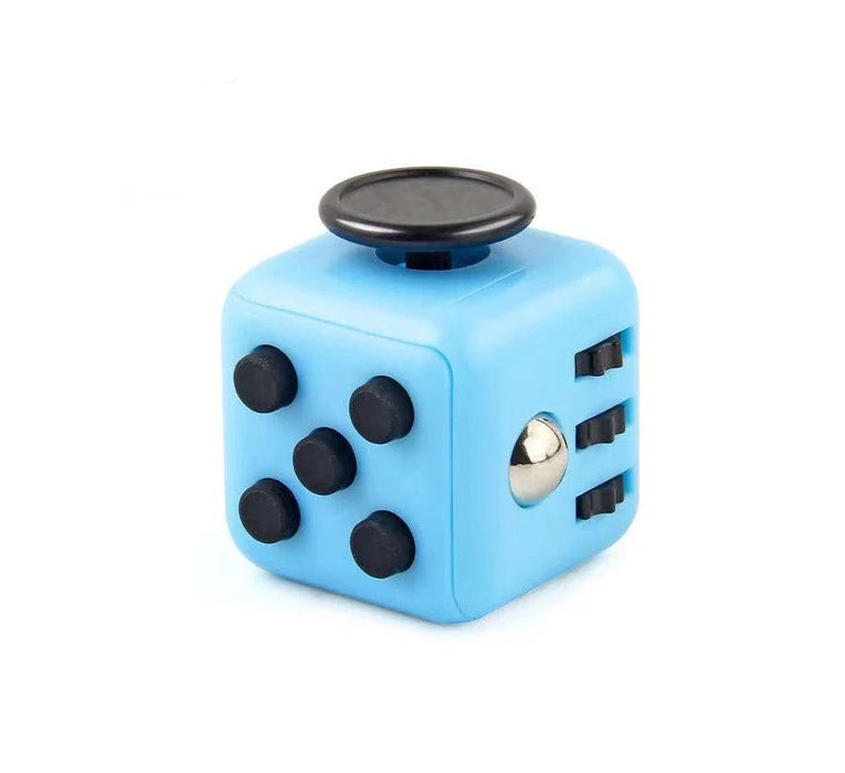 blue and black Fidget Dice