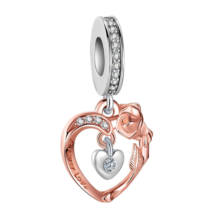 Rose Heart charm