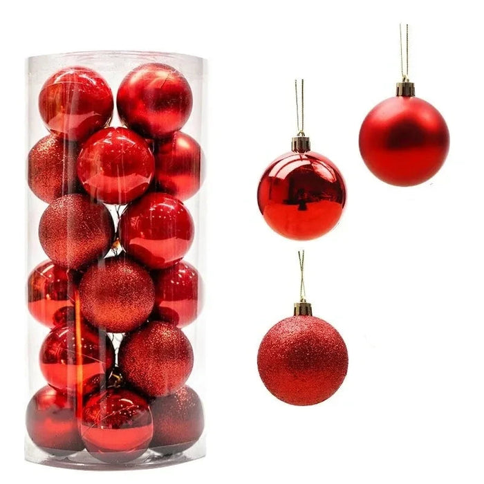 Christmas Tree Ornaments, 24 or 36 Piece Set, Vibrant Holiday Colors, Lightweight & Durable, Perfect for Tree, Wreaths, and Garlands