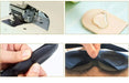 Close-up images showing the materials and construction process of the sleep mask.