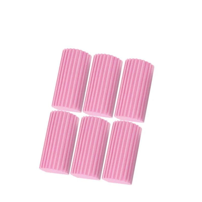 Six Pink Damp Clean Duster Sponges.