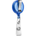 Back view of a blue Retractable Badge Holder.