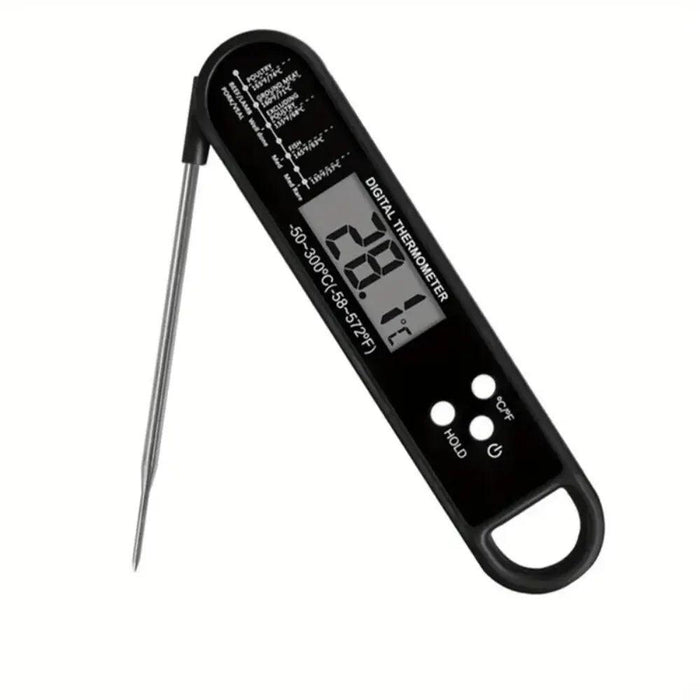 A close-up image of a black digital thermometer displaying a temperature of 28.1°C.