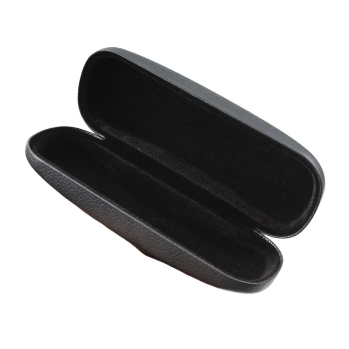 Hard Shell Eyeglass Case, Durable Metal & PU Leather, Soft Interior Lining, Secure Spring Closure, Universal Fit for Eyeglasses & Sunglasses