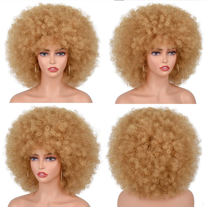 Short Synthetic Afro Wigs