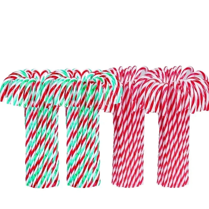 Candy Cane Ornaments, 6-inch Red & Green PVC Decorations, Set of 10, 20, or 40, Perfect for Christmas Trees & Holiday Crafts