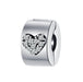 Crystal classic heart silver charm