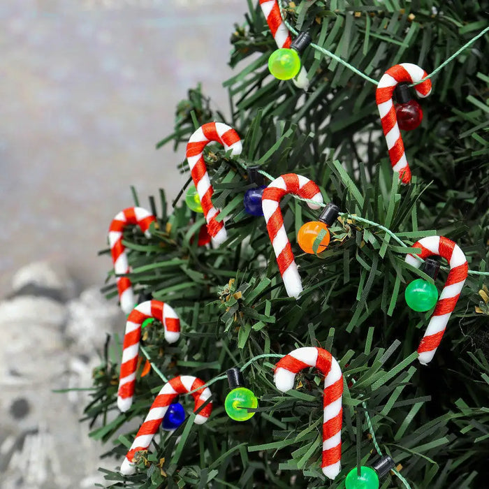 Mini Candy Cane Ornaments, 1.18in Size, Red & White Stripes, Durable Plastic, 20-Pack, Christmas Tree & Party Decor