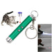 green Laser pointer keychain with flashlight for cat play.