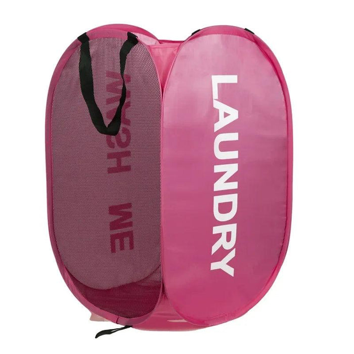 pink Collapsible Laundry Basket