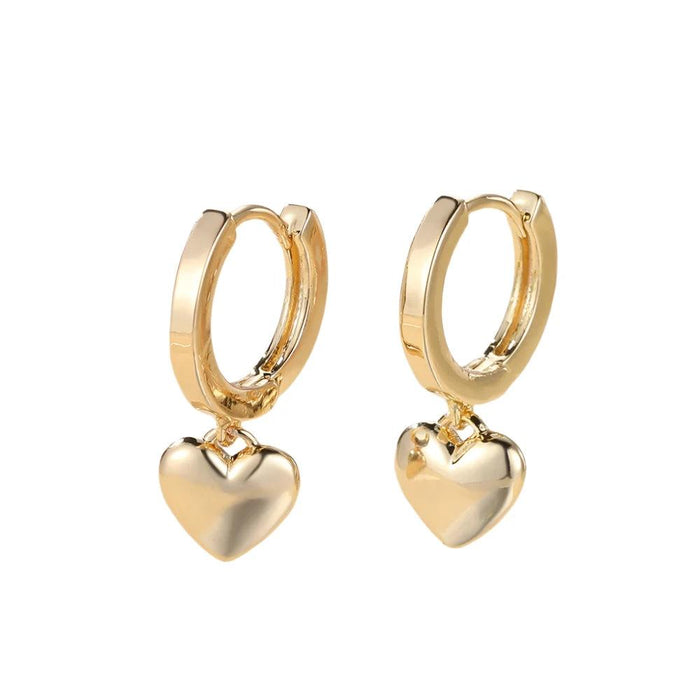 Heart Shape Drop Earrings, Gold/Silver Plated, Lightweight, Romantic Heart Design, Trendy, Perfect Gift for Loved Ones