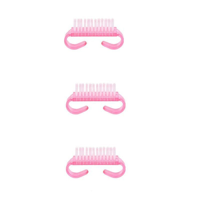 3 pink Nail Cleaning Brushes