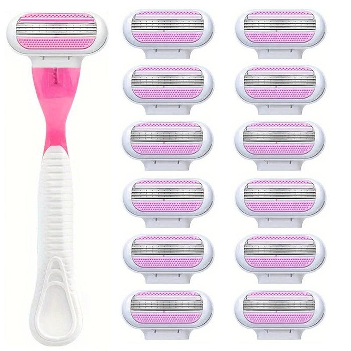 1 pink Razor Holder 12 Blades