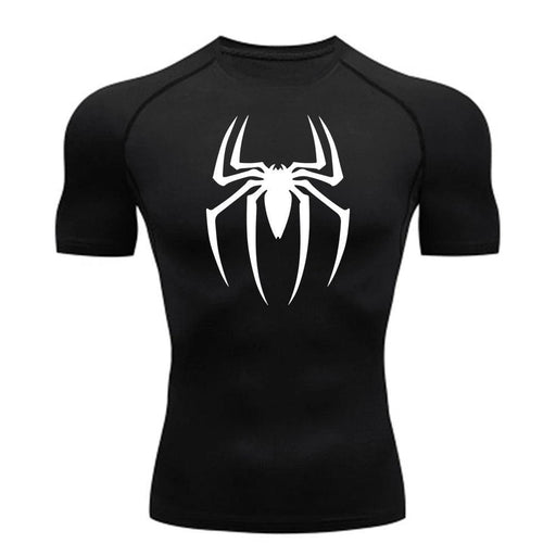 BLACK AND WHITE Spider Man Compression Shirt