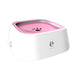 White pet bowl with pink interior, featuring the els pet logo.