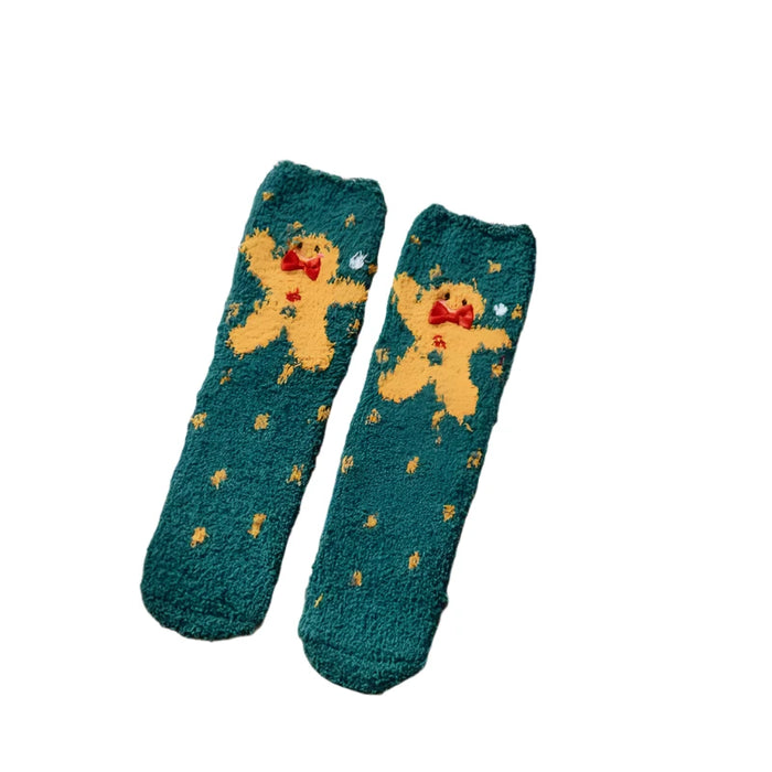 Cozy Christmas Fleece Socks, Ultra-Soft Coral Fleece, Festive Patterns, Breathable, Fits Women’s 5-9, Men’s 4-8